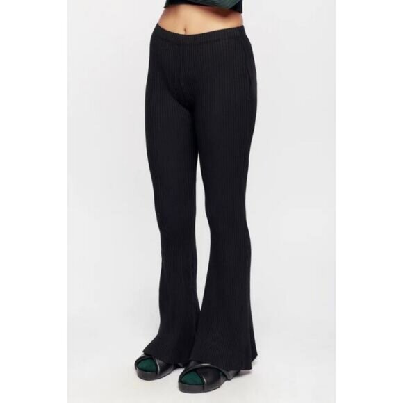 KOTN Pants - KOTN Ribbed Nile Flared Pants Size Large Black